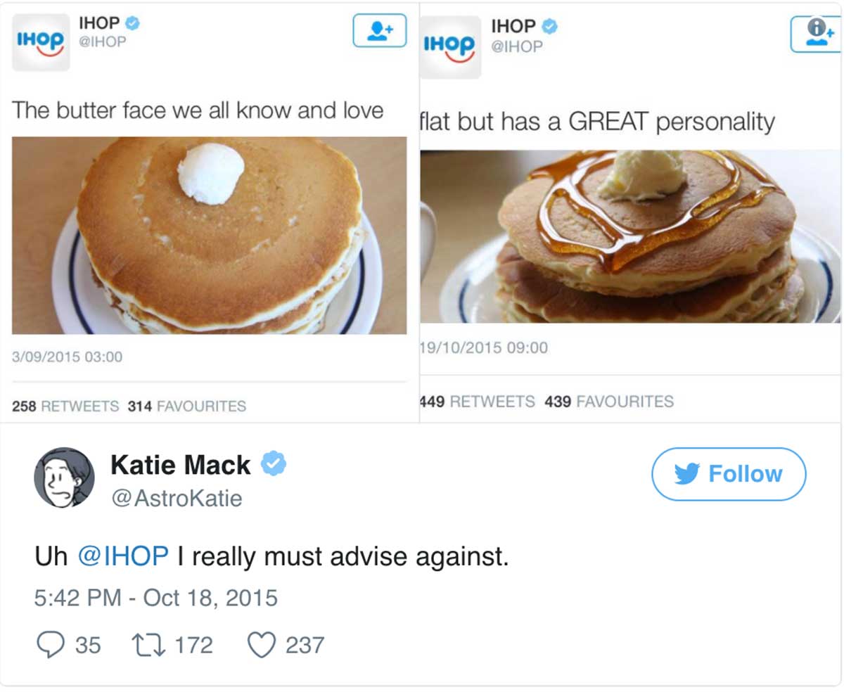 IHOP twitter posts about pancakes