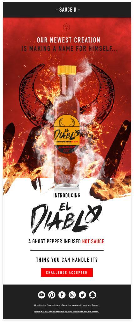 El diablo hot sauce email advertisement