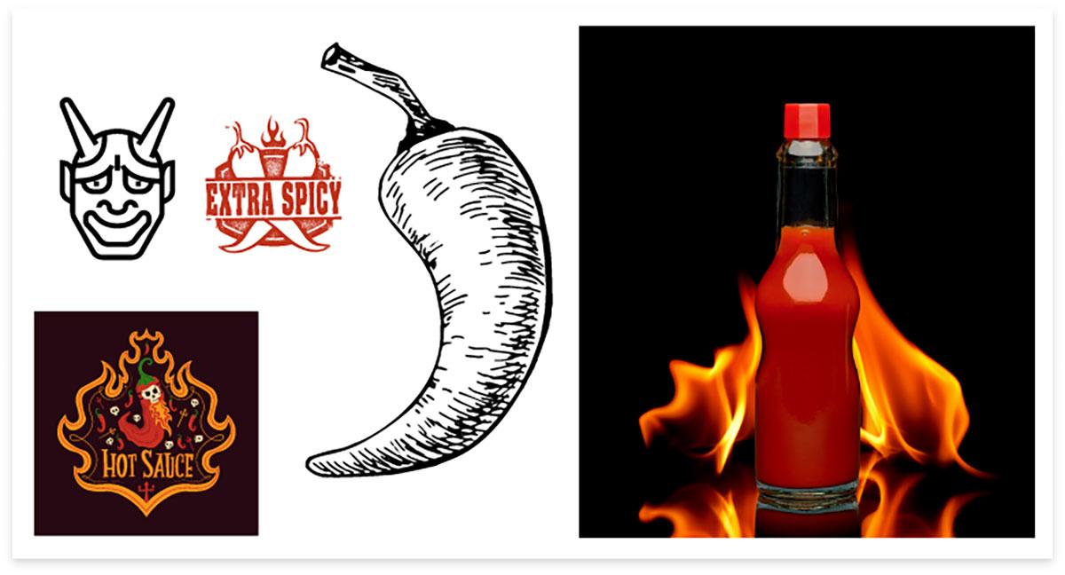 Hot sauce mood board ideation