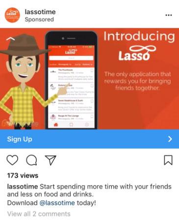 Instagram advertisement for Lasso