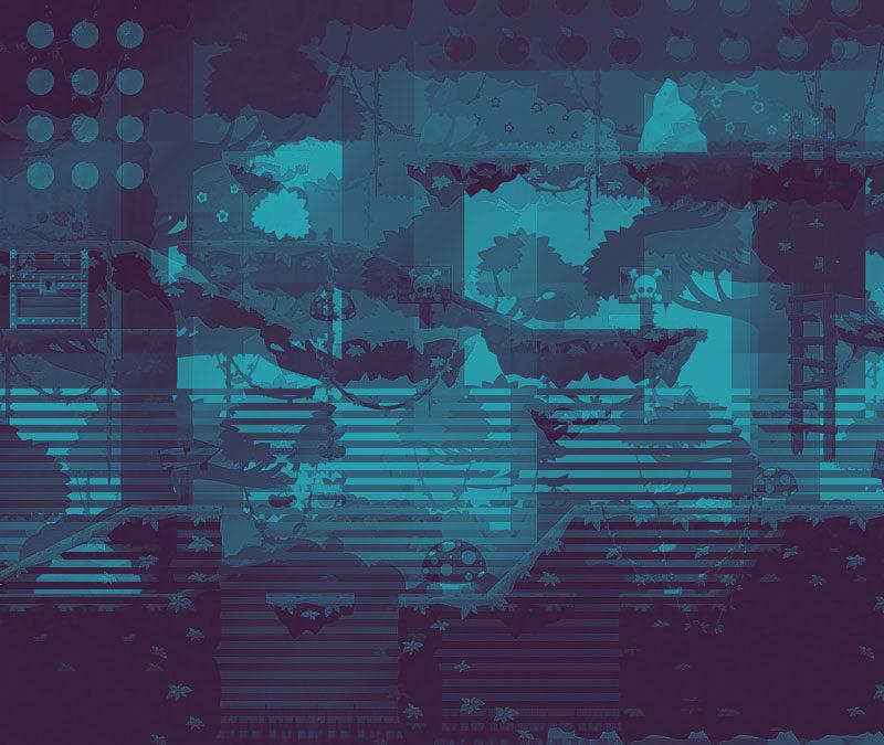 Distorted video game stage