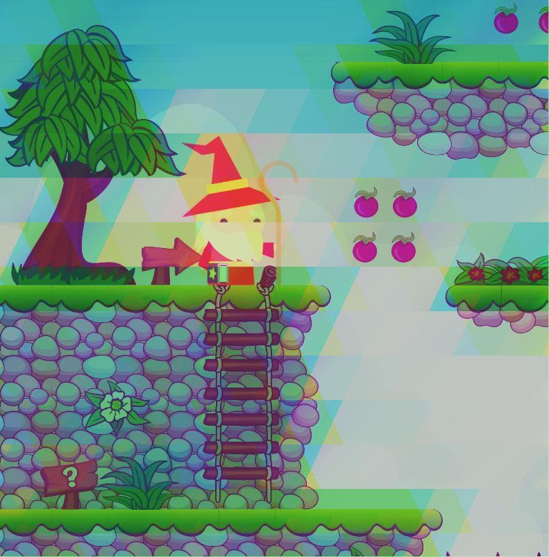 Video game background with wizard graphic