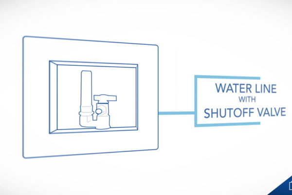 Lowe's waterline with shutoff valve graphic for Samsung refrigerators