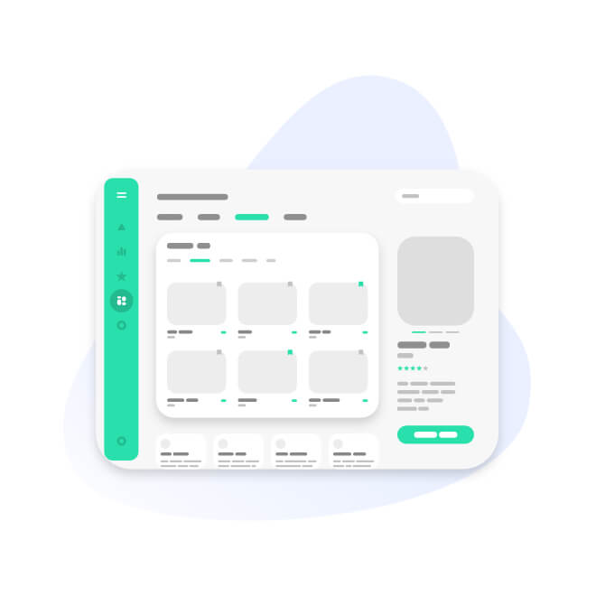 Mockup of a website dashboard