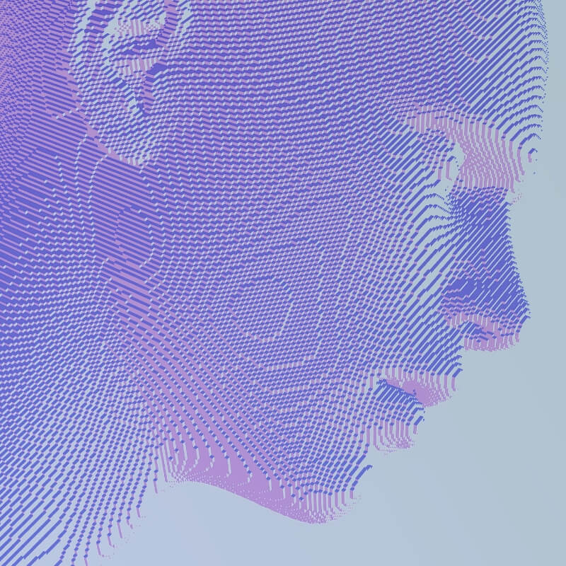 Computer image of side of face