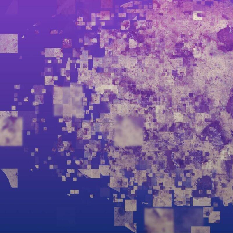 purple background with digitized cookie
